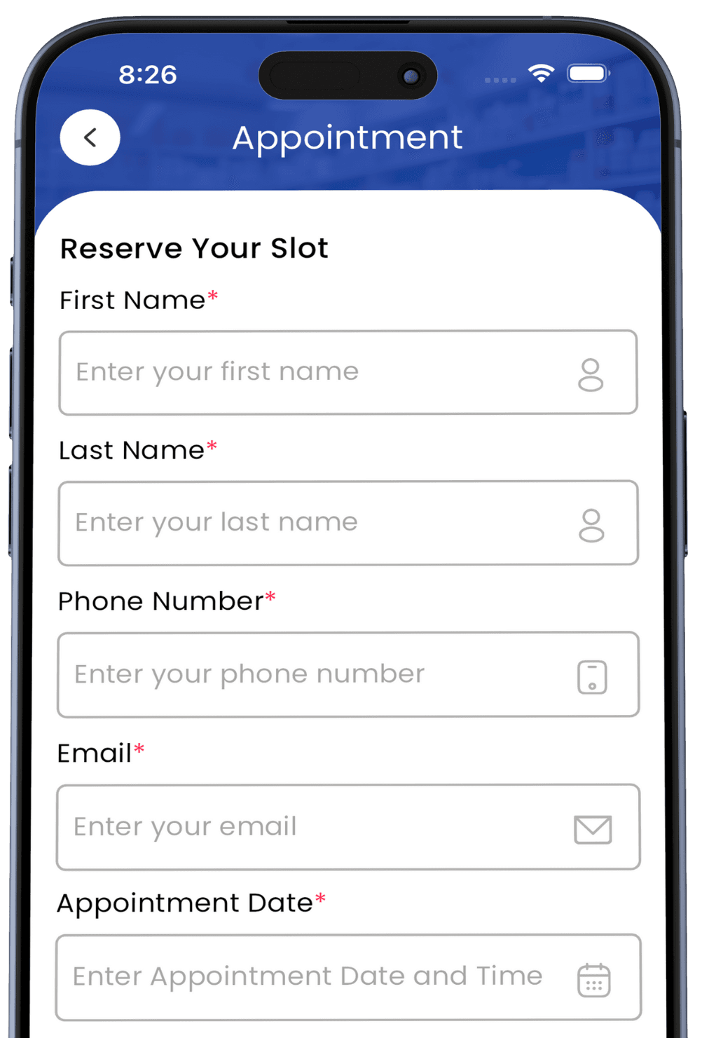 Mobile app screenshot showing refill